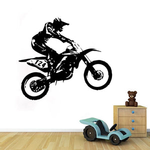 Motorcycle racer wall sticker