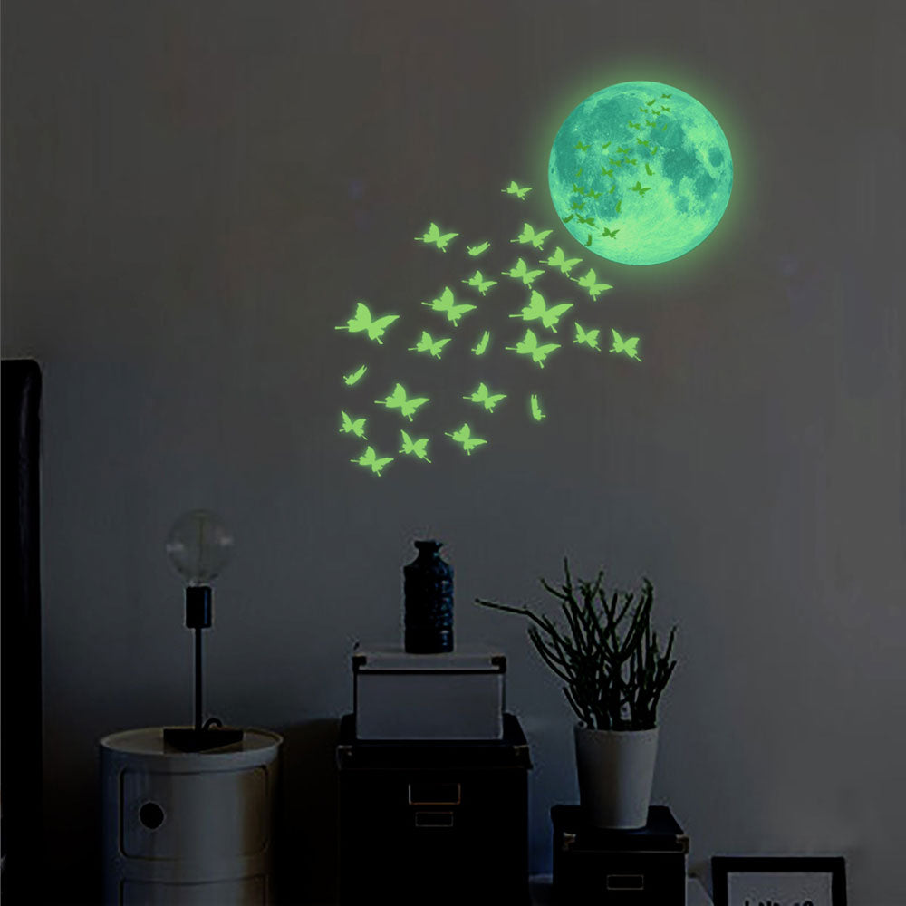 Luminous Moon butterfly 3D Wall Sticker