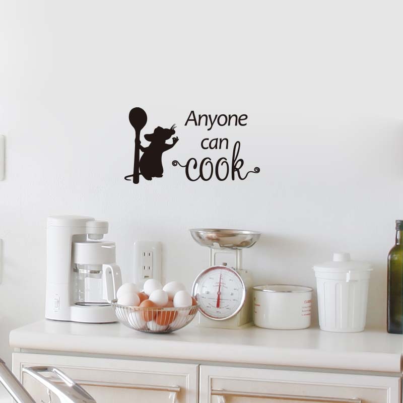 Cooking mouse Anyone can cook Wall Sticker
