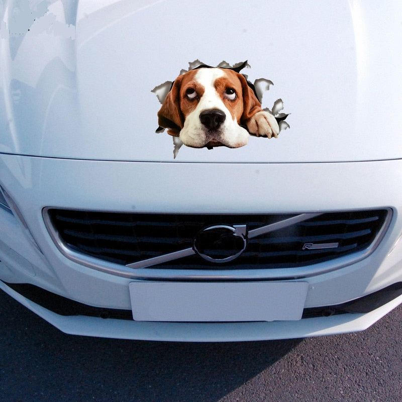 3D cute lovely Beagle dog Sticker