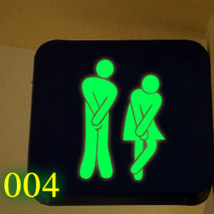 Bathroom Toilet Luminous door Wall Sticker Glow in the dark