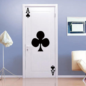 Playing cards Ace of clubs Door Wall Sticker