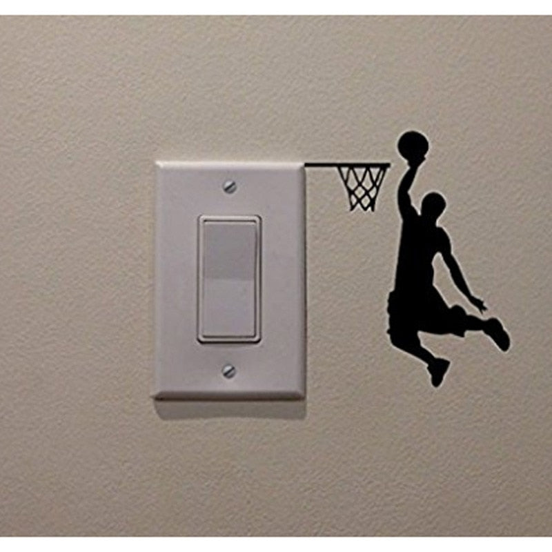 Cartoon Basketball Player Dunk wall Sticker