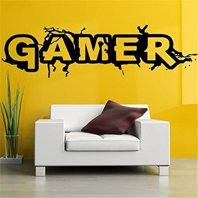 Creative Gamer crack wall sticker