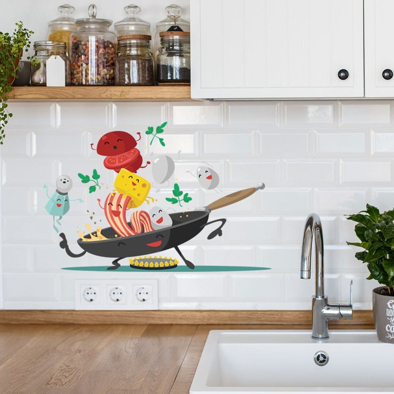 Happy pan kitchen Wall Sticker