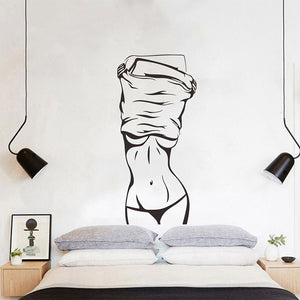 Sexy girl Wall Sticker Creative living room bedroom